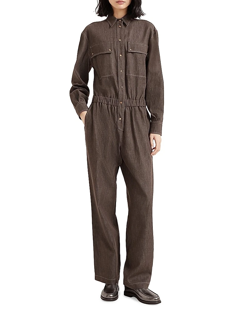 Lightweight No Fade Denim Jumpsuit