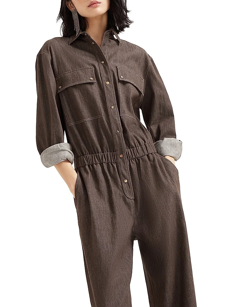 Lightweight No Fade Denim Jumpsuit