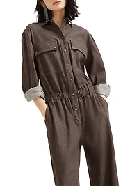 Lightweight No Fade Denim Jumpsuit