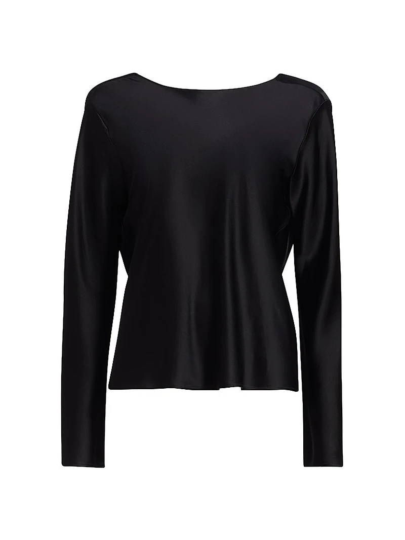 Barb Satin Lace-Trim Top