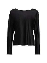 Barb Satin Lace-Trim Top