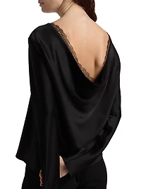 Barb Satin Lace-Trim Top