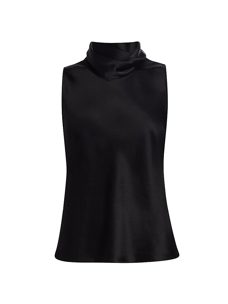 Barb Satin Cowlneck Top