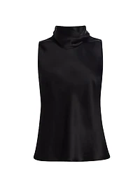 Barb Satin Cowlneck Top