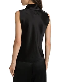 Barb Satin Cowlneck Top