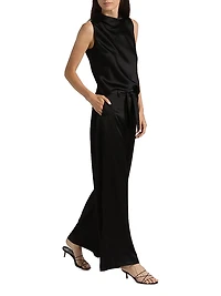 Barb Satin Cowlneck Top