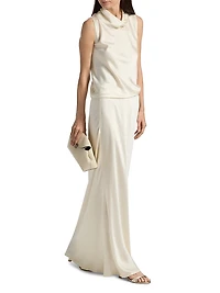 Barb Satin Bias Maxi Skirt