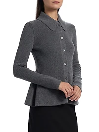 Waisted Rib-Knit Cardigan