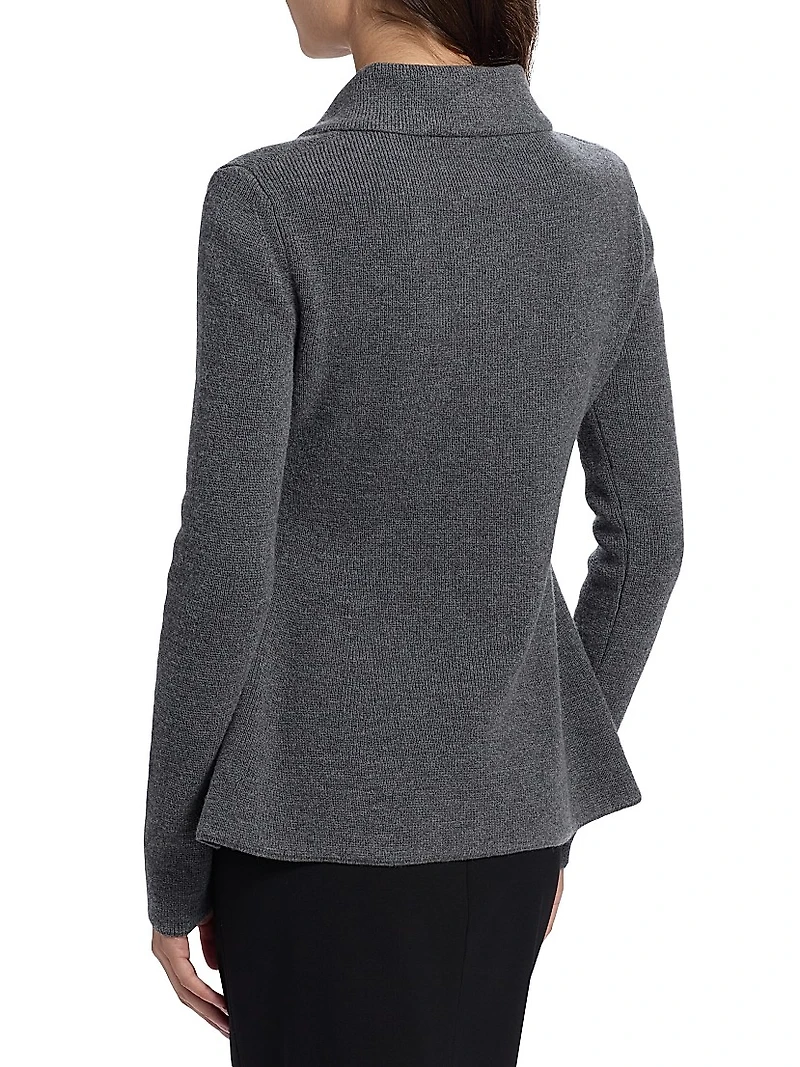 Waisted Rib-Knit Cardigan