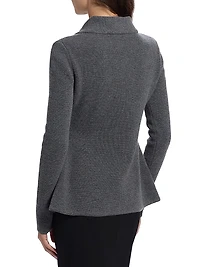 Waisted Rib-Knit Cardigan