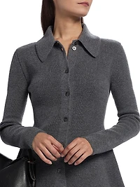 Waisted Rib-Knit Cardigan