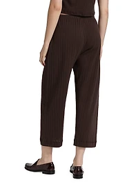 Pointelle Straight-Leg Crop Pants