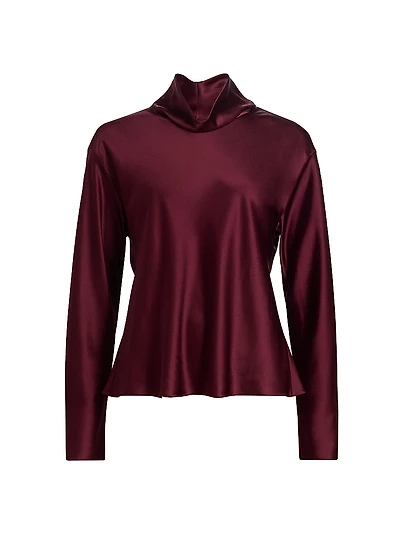 Barb Satin Cowlneck Top