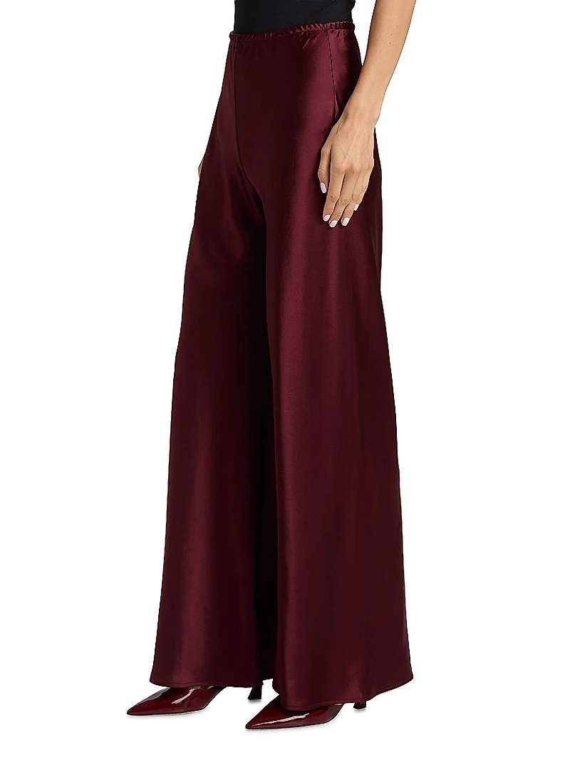 Barb Bias-Cut Satin Pants