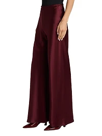 Barb Bias-Cut Satin Pants