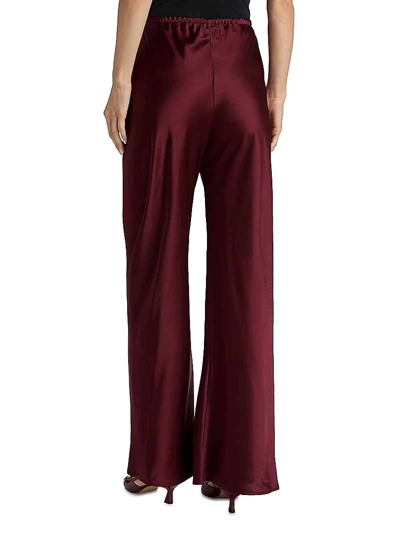 Barb Bias-Cut Satin Pants