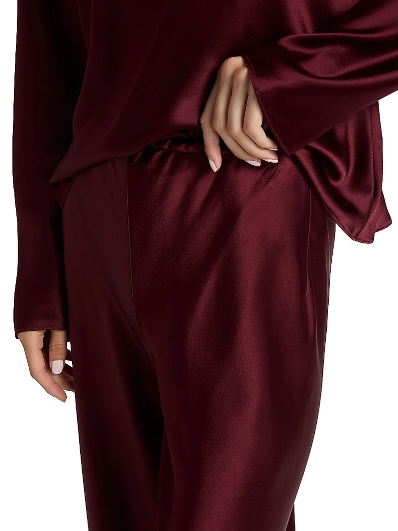 Barb Bias-Cut Satin Pants