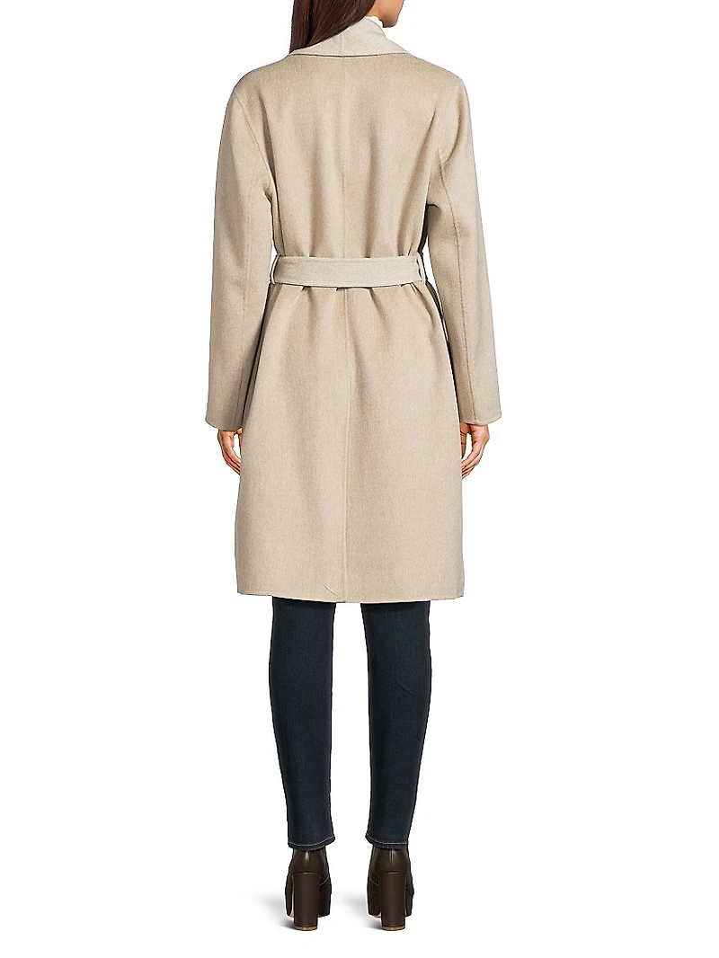 Double-Face Wool-Cashmere Wrap Coat