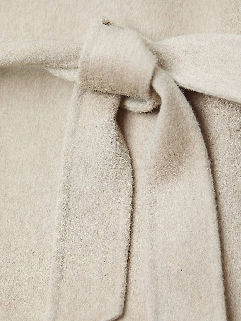 Double-Face Wool-Cashmere Wrap Coat
