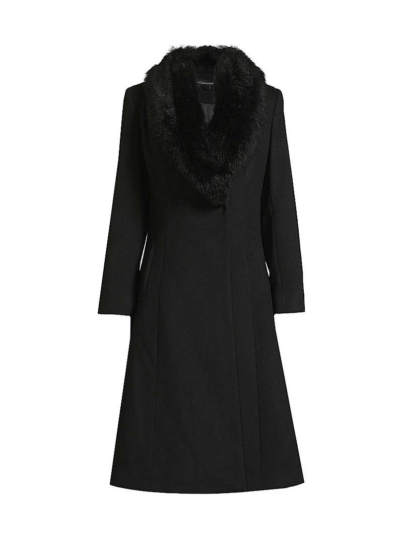 Toscana Shearling Trim Coat