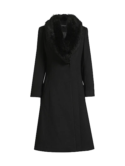 Toscana Shearling Trim Coat