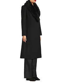 Toscana Shearling Trim Coat