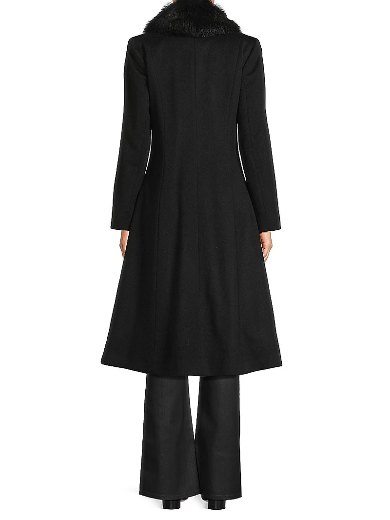 Toscana Shearling Trim Coat