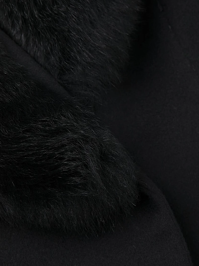 Toscana Shearling Trim Coat