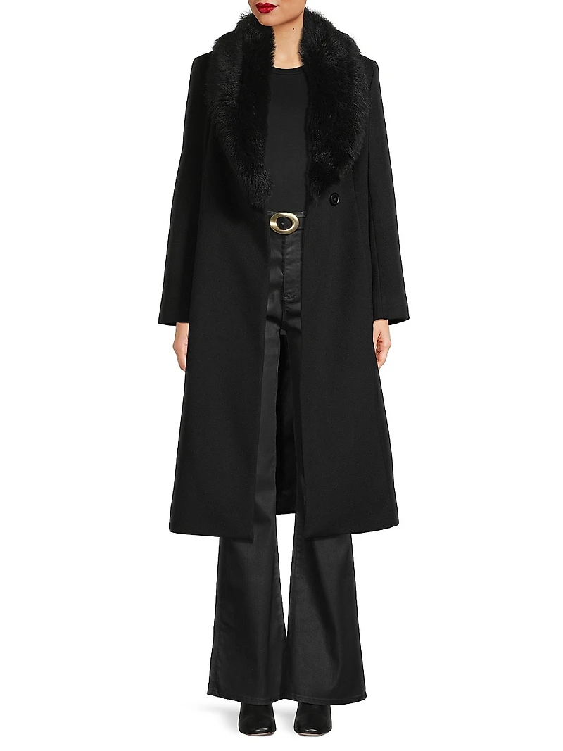 Toscana Shearling Trim Coat