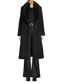 Toscana Shearling Trim Coat