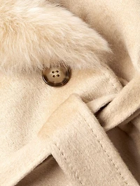 Shearling Collar Wrap Coat