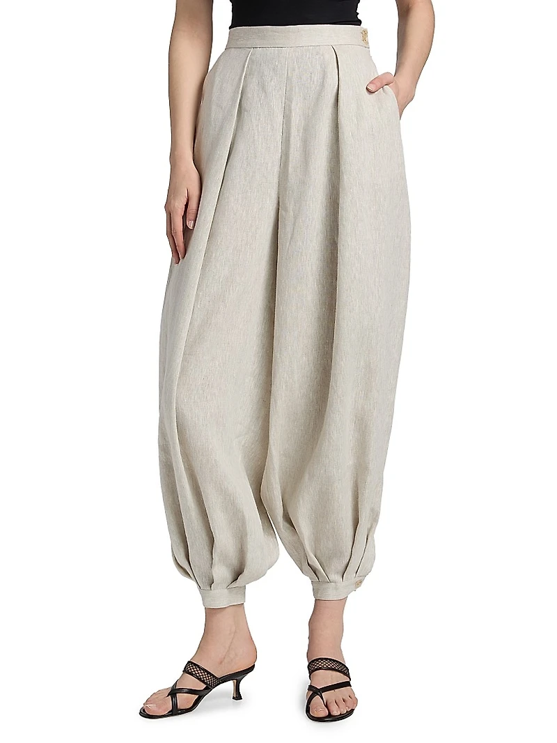 Apolo Pleated Linen Pants