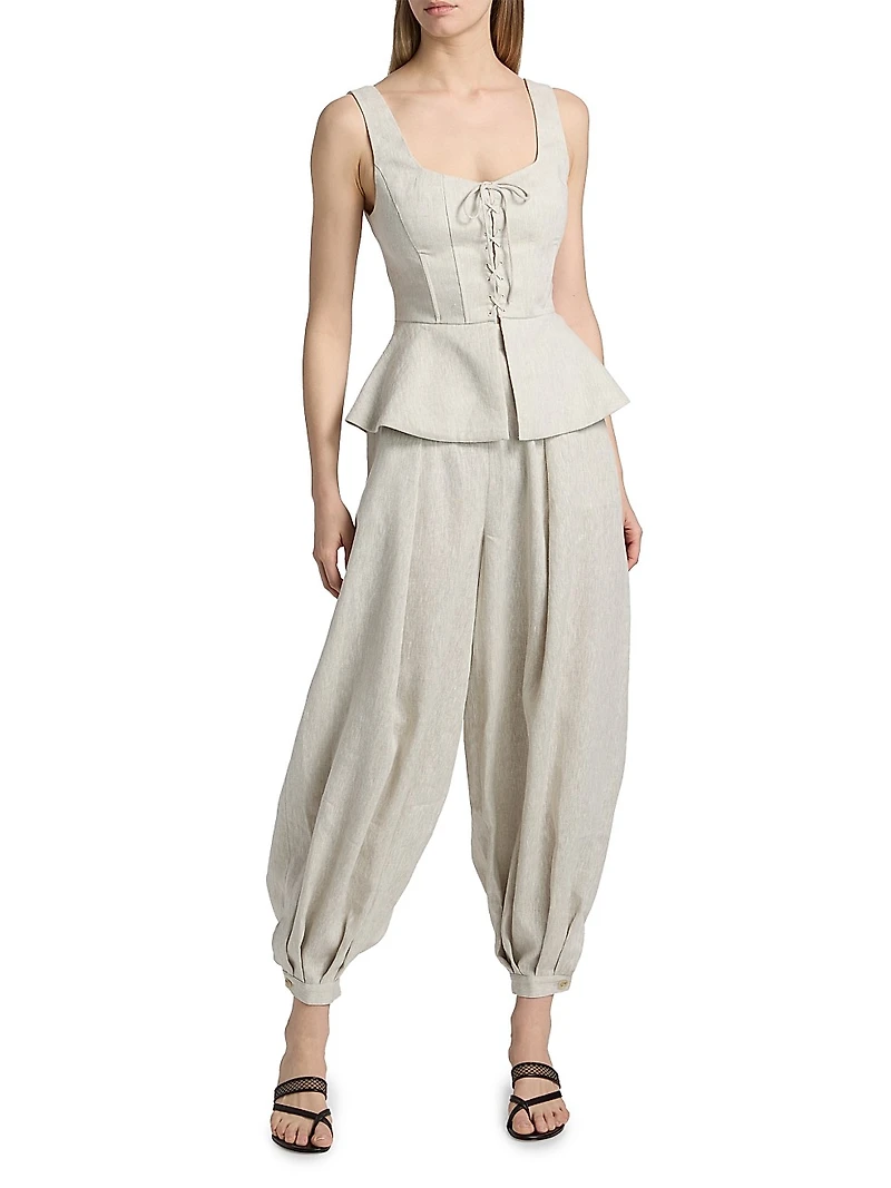 Apolo Pleated Linen Pants