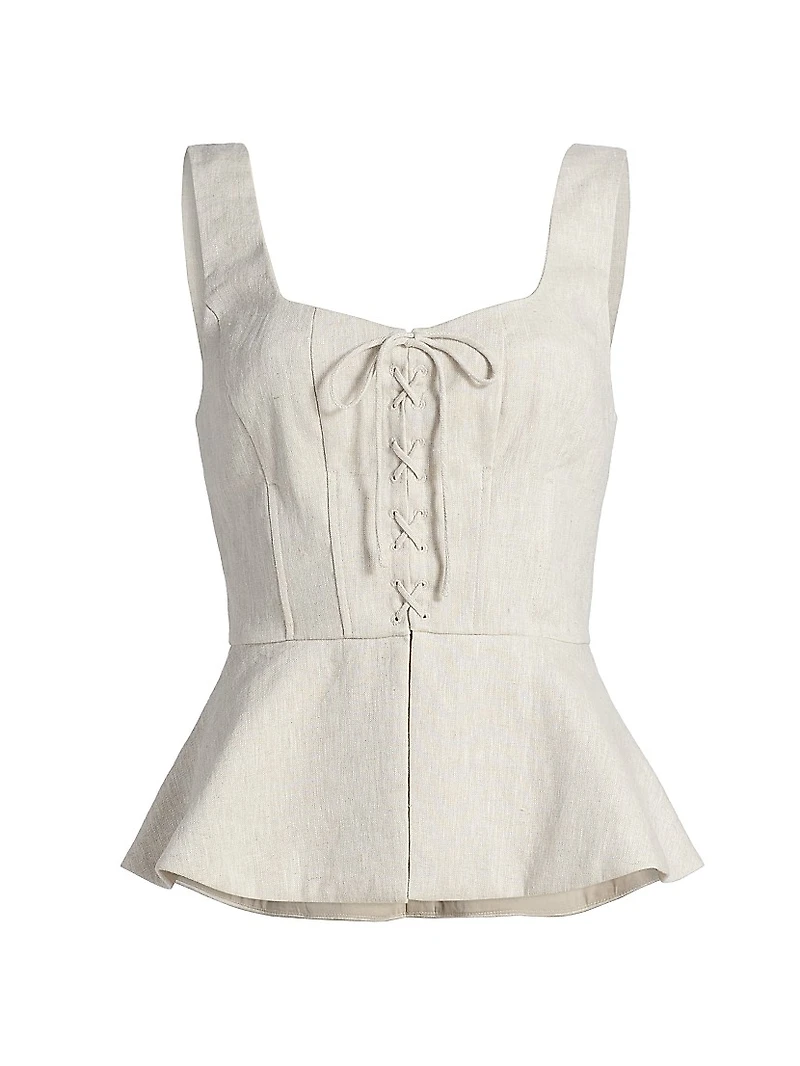 Catalan Linen Peplum Top