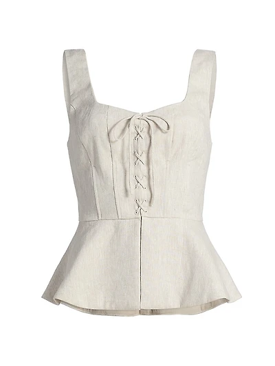 Catalan Linen Peplum Top