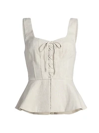 Catalan Linen Peplum Top