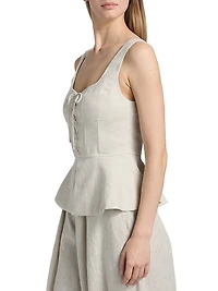 Catalan Linen Peplum Top