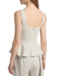 Catalan Linen Peplum Top