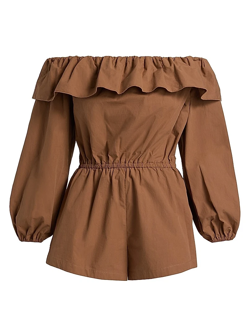Beatriz Off-The-Shoulder Cotton Romper