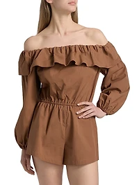 Beatriz Off-The-Shoulder Cotton Romper