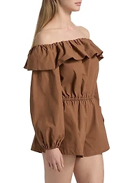 Beatriz Off-The-Shoulder Cotton Romper