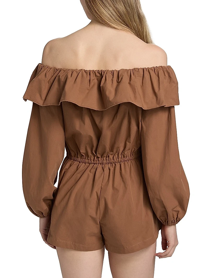 Beatriz Off-The-Shoulder Cotton Romper