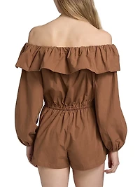 Beatriz Off-The-Shoulder Cotton Romper