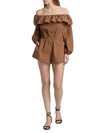 Beatriz Off-The-Shoulder Cotton Romper