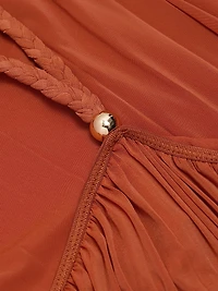 Crystal Pleated Halter Maxi Dress