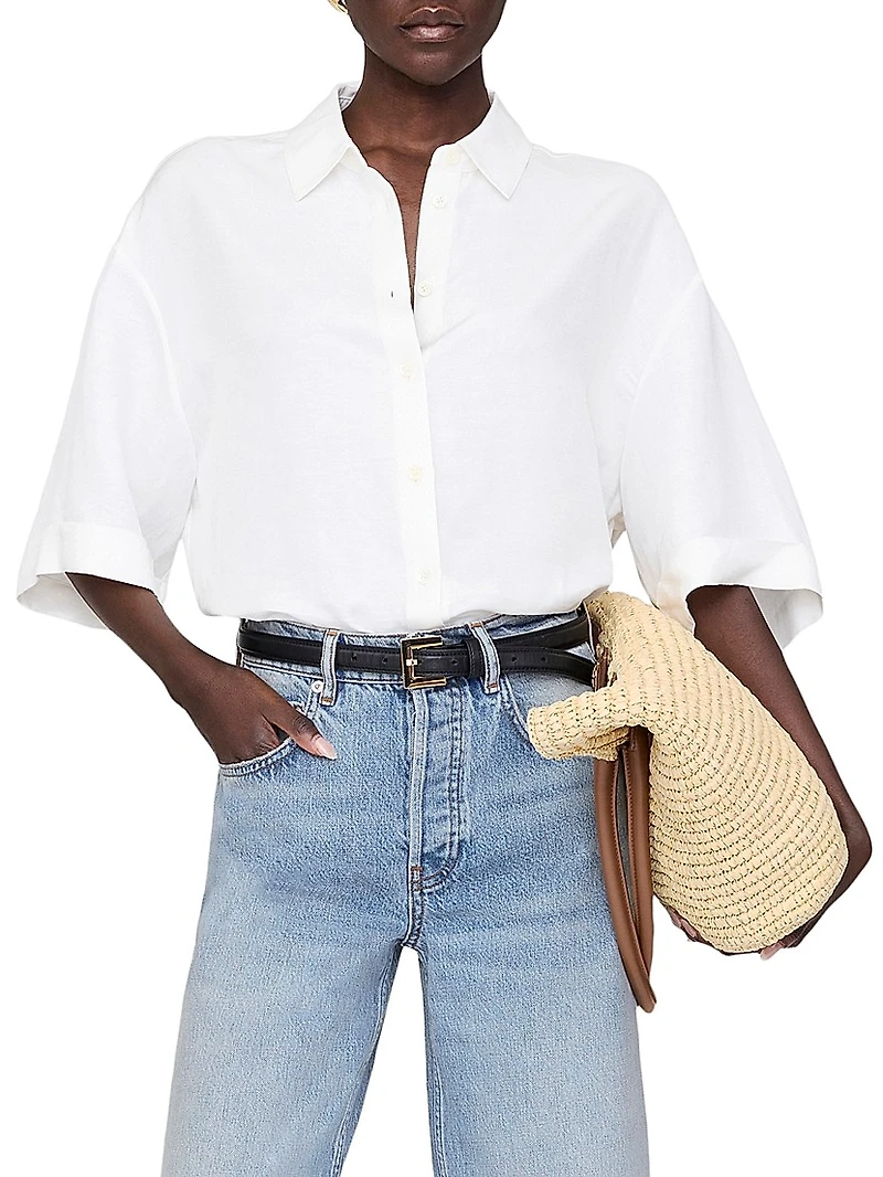 Coco Linen-Blend Boxy-Fit Shirt