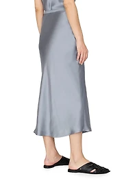 Bar Silk Charmeuse Bias-Cut Midi-Skirt