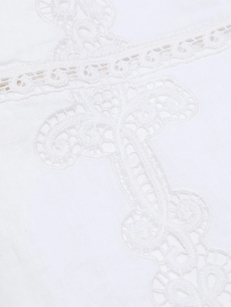 Olivine Embroidered Linen Minidress