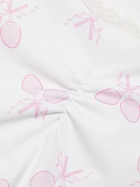 Kudura Printed Lace-Trimmed Crop Top