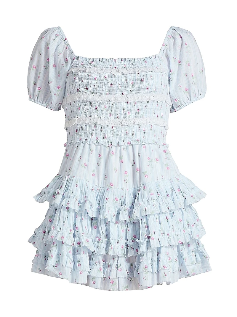 Fellows Floral Smocked Minidress